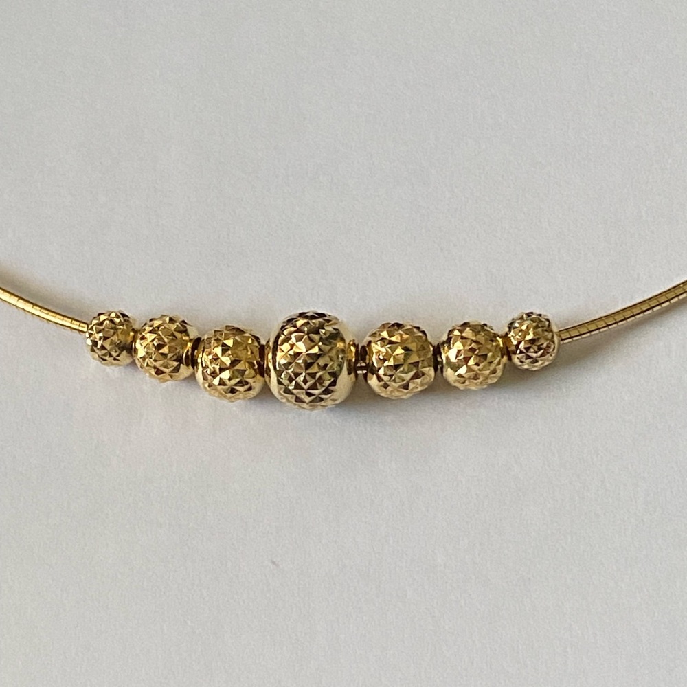 Sterling Silver 925 ITAOR Italy Yellow Gold Overlay Graduated Ball Bead Necklace - Picture 2 of 7